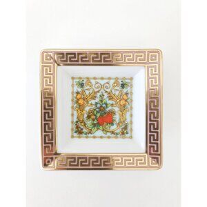Versace Rosenthal Le Jardin de Versace Small Square Dish Strawberries 3" NWOT
